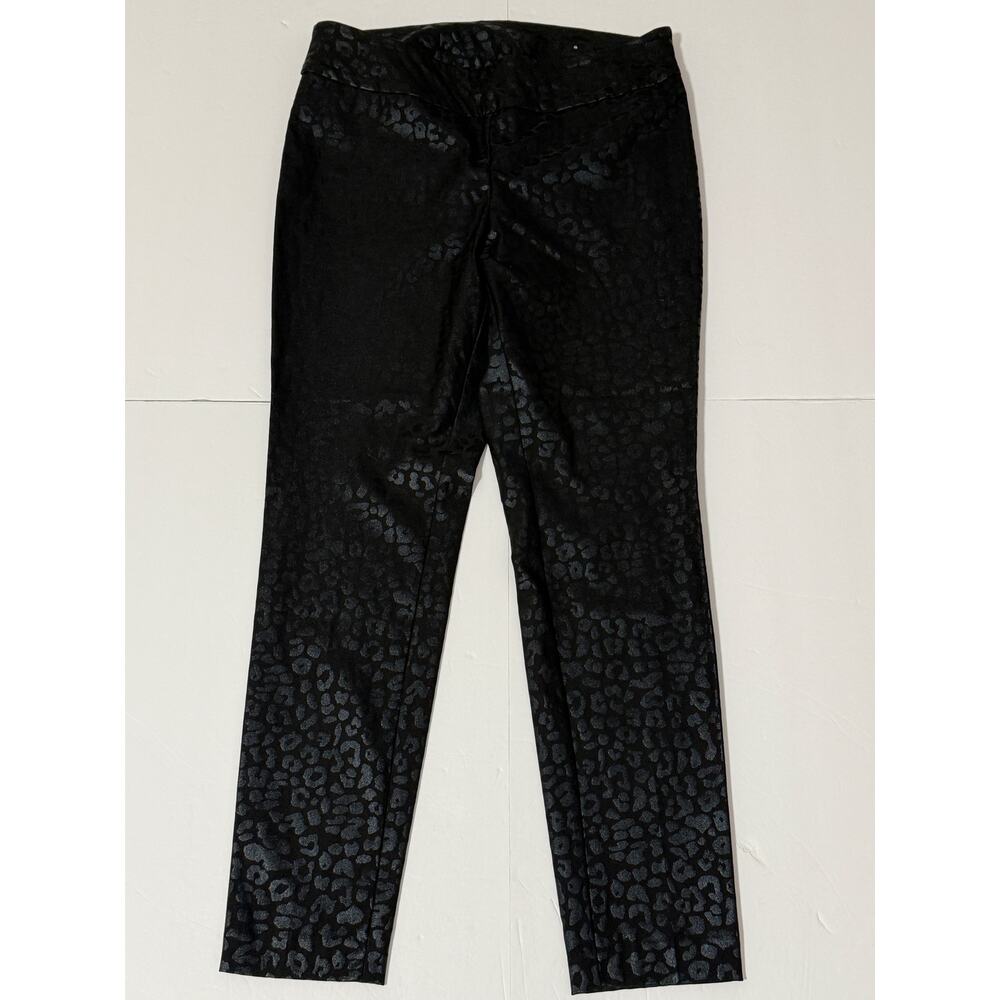 Soft Surroundings Animal Print Pull-on Ponte Pants/Leggings, Black, Size L